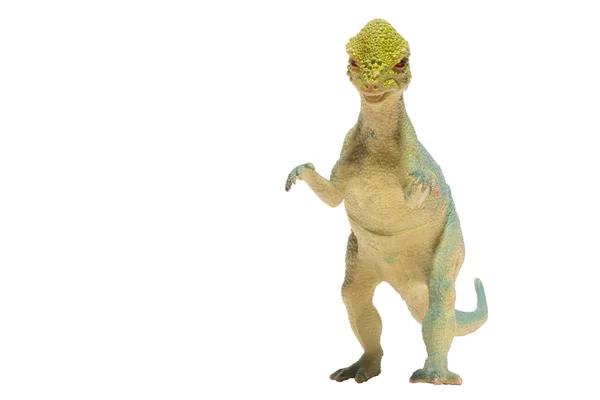 Ein Verschlissenes Dinosaurierspielzeug Isoliert Auf Weißem Hintergrund Dickkopfosaurier — Stockfoto