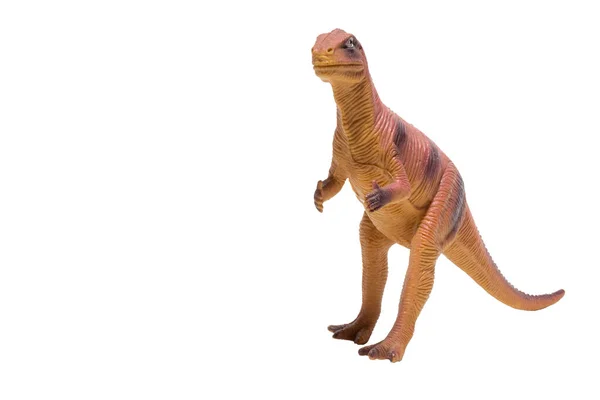 Пластиковый Динозавр Изолирован Белом Фоне Игуанодон — стоковое фото