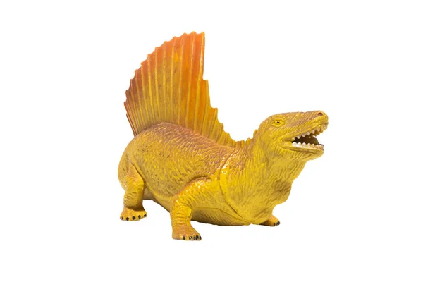 白い背景に孤立したディメトロドン おもちゃ恐竜 — ストック写真