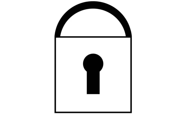 Icon Closed Padlock Safety Lock — Stock Photo, Image