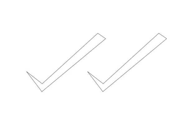 Vorlage Für Einen Doppelten Check Empfohlene Nachricht Thin Line Icon — Stockfoto