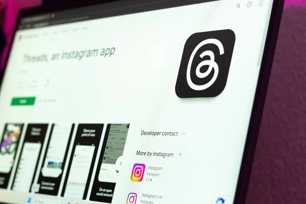 Bogota Colombia Juli 2023 Trådar Instagram Meta App Sociala Nätverk — Stockfoto