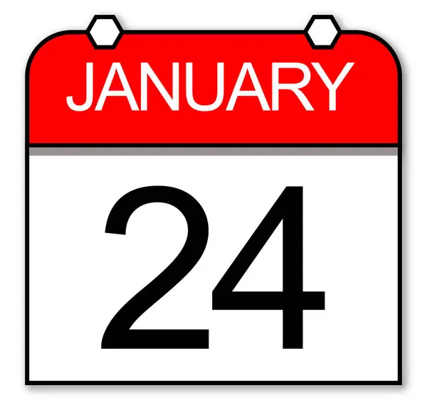 January: Day 24. Daily calendar.