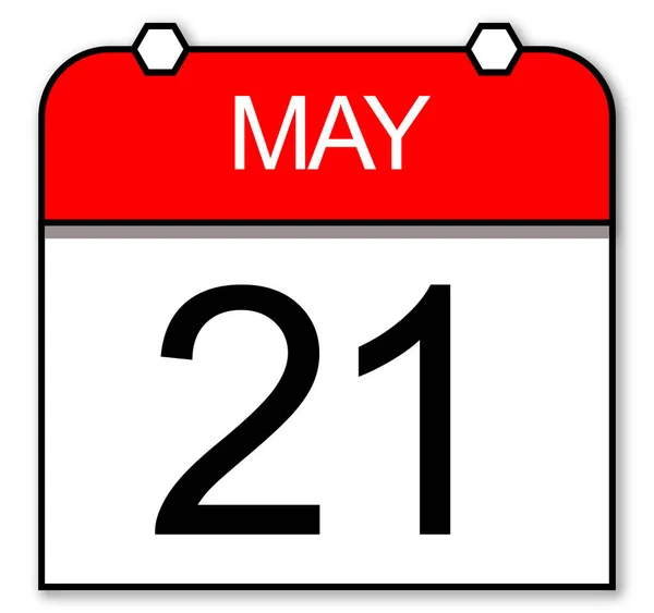 May 21, isolated daily calendar icon.
