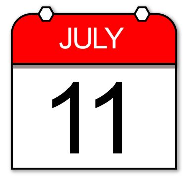 11 Temmuz. Basit günlük takvim simgesi.