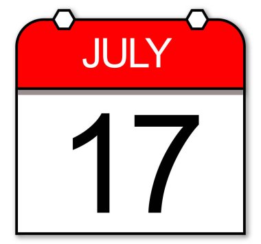 17 Temmuz için günlük kare takvim.