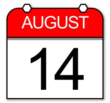 14 Ağustos, Temel Tasarım Takvim etiketi.