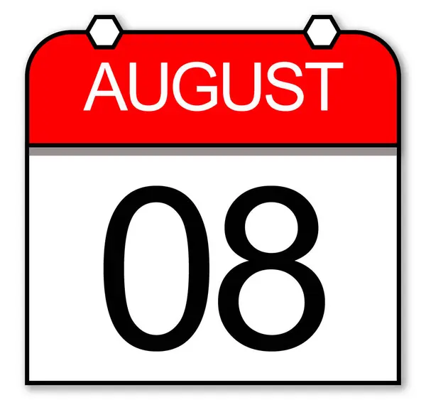 8 Ağustos, günlük takvimin vektörü. İzole çizim tasarımı. Kediler Günü 'nün kutlaması.