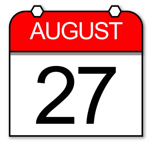 27 Ağustos - Şeffaf / beyaz arkaplan takvimi