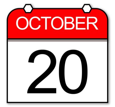 20 Ekim - klasik bir kırmızı-beyaz takvim klasiği.