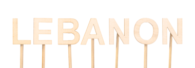 Lübnan kelimesini yaratan kaba ahşap harfler. Orta Doğu 'da Ülke