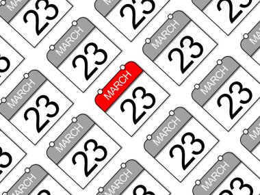 March 23. Daily calendar background in repetition. Classic calendars. Appointment scheduling. clipart