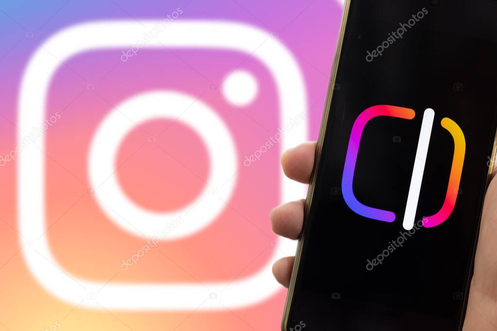 Bogota, Colombia - January 19, 2025: Edits app logo on a smartphone, accompanied by the Instagram logo. New video editing application for mobile phones. Hand holding a smartphone.