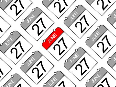 27 Haziran, günlük takvim pürüzsüz desen arkaplanı.