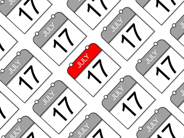 17 Temmuz, klasik eğik takvim arkaplanı.