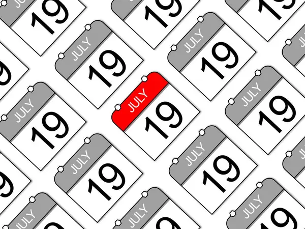 19 Temmuz için günlük takvimler. Desen arkaplanı.