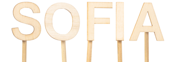 Bulgaristan 'ın başkenti Sofya' nın adı, beyaz arka plan, Avrupa kentinin net ve kavramsal görüntüsü üzerinde büyük ahşap harflerle vurgulandı