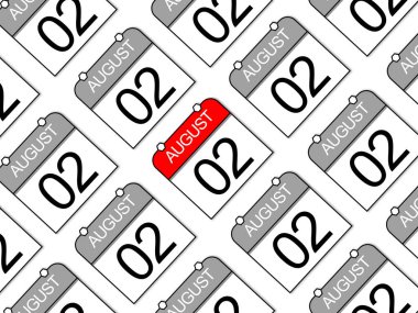 2 Ağustos, günlük takvimlerin kusursuz bir geçmişi var. Gün, ay ve yıl.