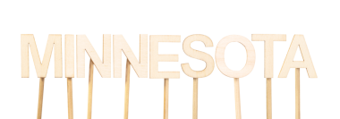 Sözcük Minnesota kesme tahta harflerle kurulmuş, DIY projeleri, eğitim faaliyetleri veya Orta Batı eyaletleriyle ilgili editoryal içerik için kullanışlı