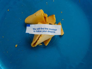 Fortune cookie positing you will find courage