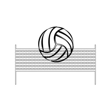 spor, ikon, logo, illüstrasyon, voleybol, top, voleybol, vektör, oyun, takım, ağ, sembol,