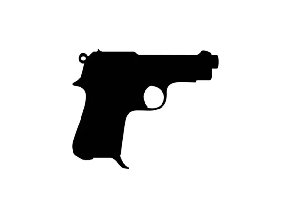 Silhouette Gun Pistol Logo Pictogram Website Або Graphic Design Element — стоковий вектор