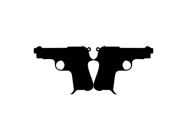 Silhouette Gun Pistol Logo Pictogram Website Graphic Design Element Vector — Stock Vector