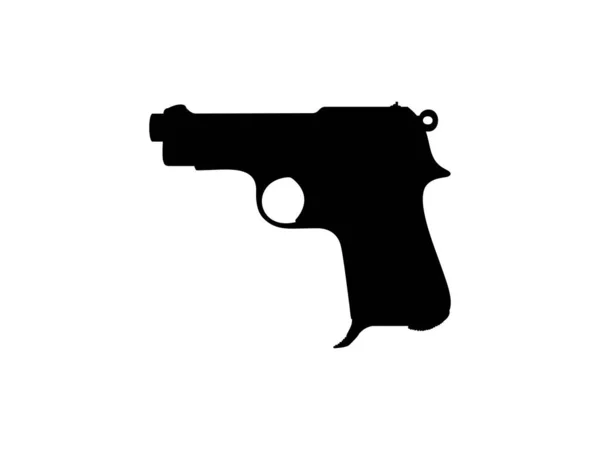 Silhouette Gun Pistol Logo Pictogram Website Graphic Design Element Vector — Stock Vector