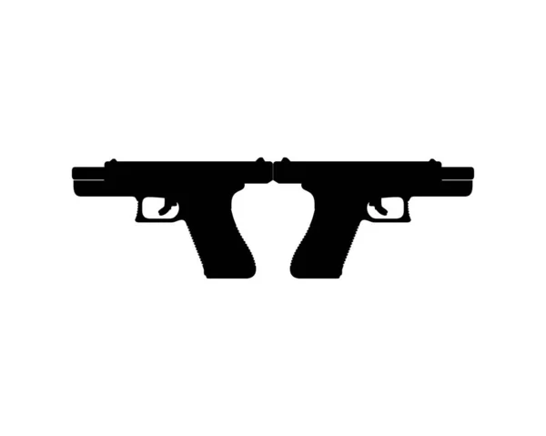Silhuett Pistol Gun För Logotyp Piktogram Webbplats Eller Grafisk Design — Stock vektor