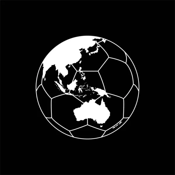2008 World Map Foot Ball Silhouette Icon Symbol Pictogram Sport — 스톡 벡터
