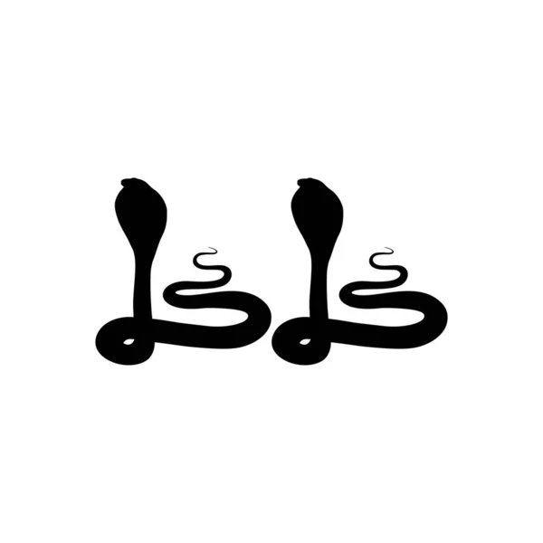Silhouette Pair Cobra Snake Logo Pictogram Website Або Graphic Design — стоковий вектор