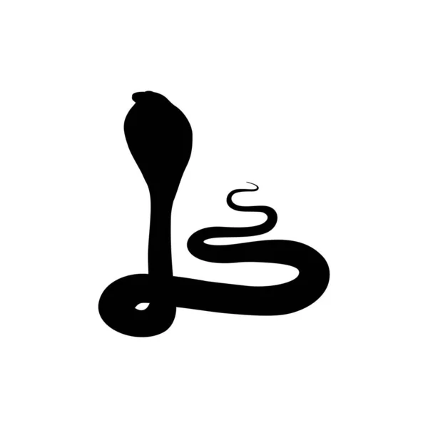 Silhouette Cobra Snake Logo Pictogram Website Graphic Design Element Vector — Stock Vector