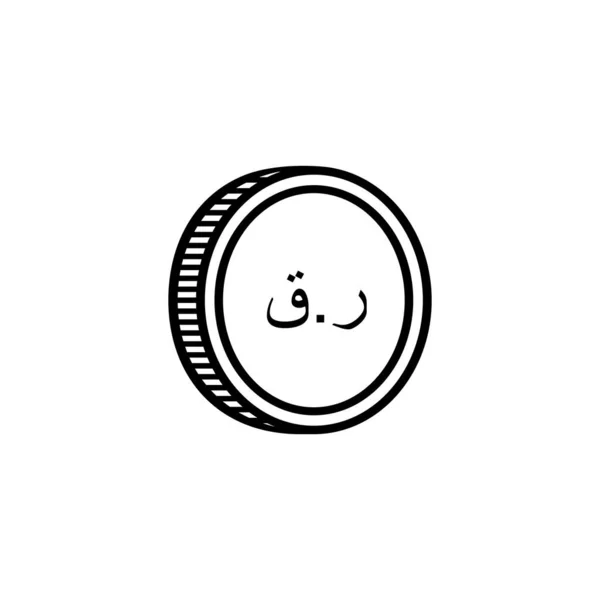 Qatar Valuta Ikonsymbol Qatari Riyal Arabisk Version Qar Tecken Vektor — Stock vektor