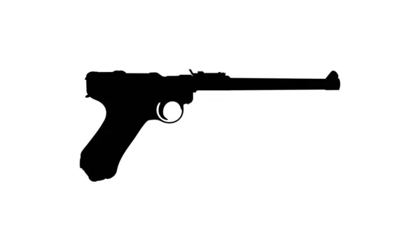 Silhouet Van Pistol Gun Voor Logo Pictogram Website Graphic Design — Stockvector