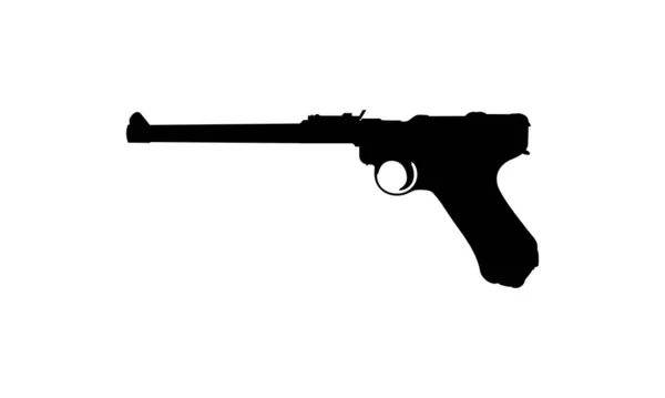 Силуэт Пистолета Логотипа Пиктограммы Веб Сайта Графического Элемента Дизайна Векторная — стоковый вектор