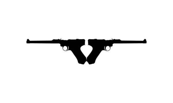 Silhouette Pistol Gun Logo Pictogram Website Vagy Grafikai Tervezési Elem — Stock Vector