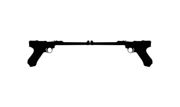 Logo Pistol Gun Piktogram Web Sitesi Veya Grafik Tasarım Elementi — Stok Vektör