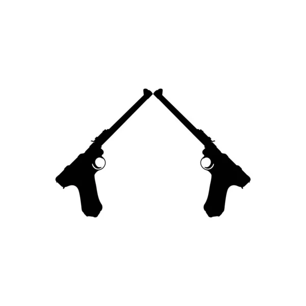 Silhouette Pistol Gun Logo Pictogram Website Graphic Design Element Vector — Stock Vector