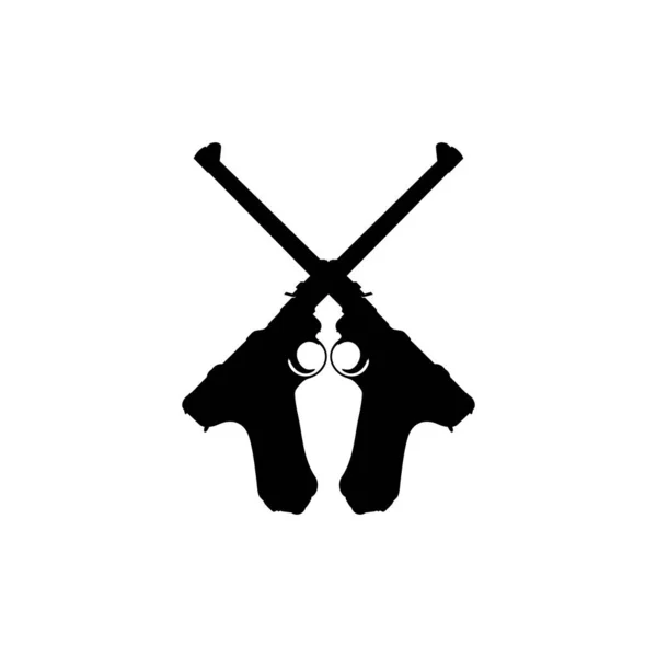 Siluet Pistol Gun Untuk Logo Pictogram Website Atau Grafis Desain - Stok Vektor