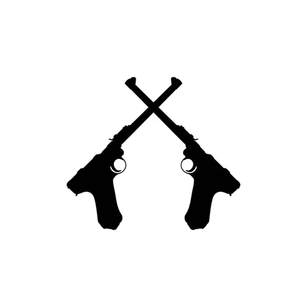 Sylwetka Pistoletu Logo Piktogram Stronę Internetową Lub Element Graficzny Ilustracja — Wektor stockowy