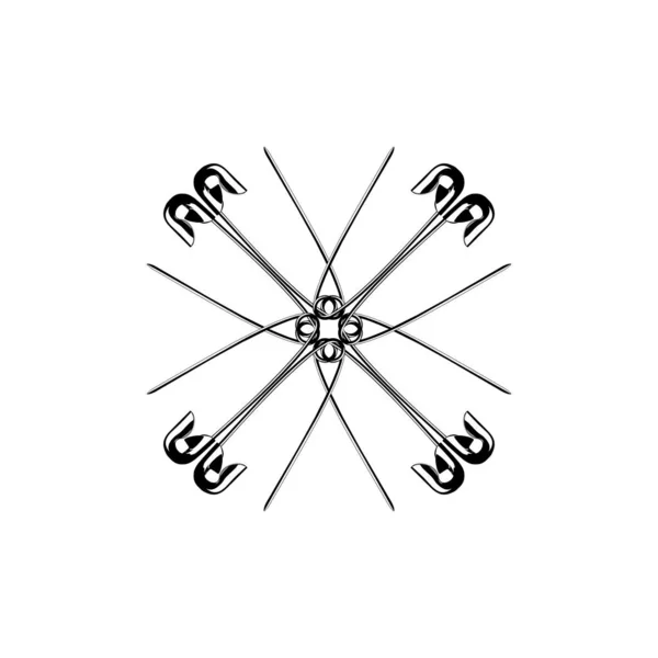 Zusammensetzung Der Sicherheitsnadelsilhouette Für Kunstillustration Logo Website Apps Piktogramm Oder — Stockvektor
