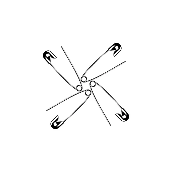 Zusammensetzung Der Sicherheitsnadelsilhouette Für Kunstillustration Logo Website Apps Piktogramm Oder — Stockvektor