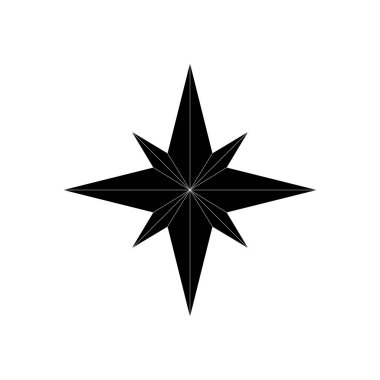 Simge, Sembol, Uygulamalar, Web Sitesi, Pictogram, Sanat Resimleri veya Grafik Tasarım Elemanı için Pusula Silueti. Vektör İllüstrasyonu 