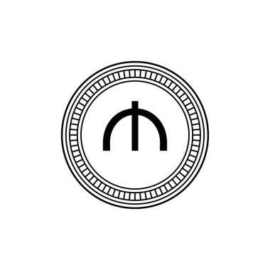 Azerbaycan Para Birimi Simgesi Simgesi, Azerbaycan Manat, AZN İşareti. Vektör İllüstrasyonu