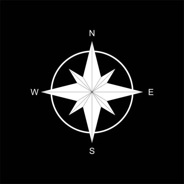 Compass Silhouette Icon Symbol Apps Website Pictogram Art Illustration Graphic — 스톡 벡터
