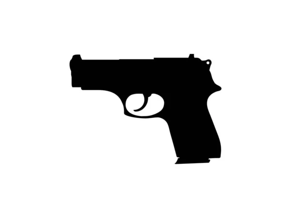 Silhouette Pistol Gun Logo Pictogram Art Illustration Website Або Graphic — стоковий вектор
