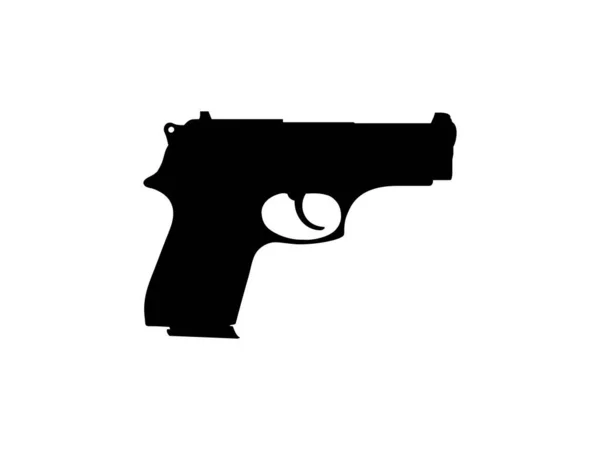 Silhouet Van Pistol Gun Voor Logo Pictogram Art Illustration Website — Stockvector