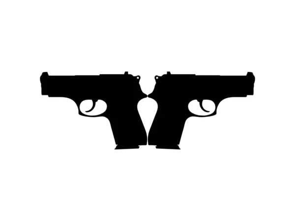 Silueta Pistolové Pistole Pro Logo Piktogram Umělecké Ilustrace Webové Stránky — Stockový vektor