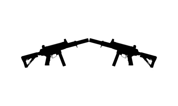 Silhouette Weapon Gun Logo Piktogram Ilustracja Sztuki Strona Internetowa Lub — Wektor stockowy