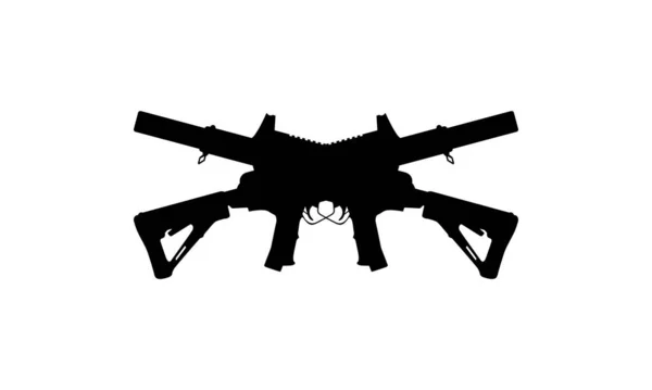 Silueta Arma Para Logotipo Pictograma Ilustración Arte Sitio Web Elemento — Vector de stock